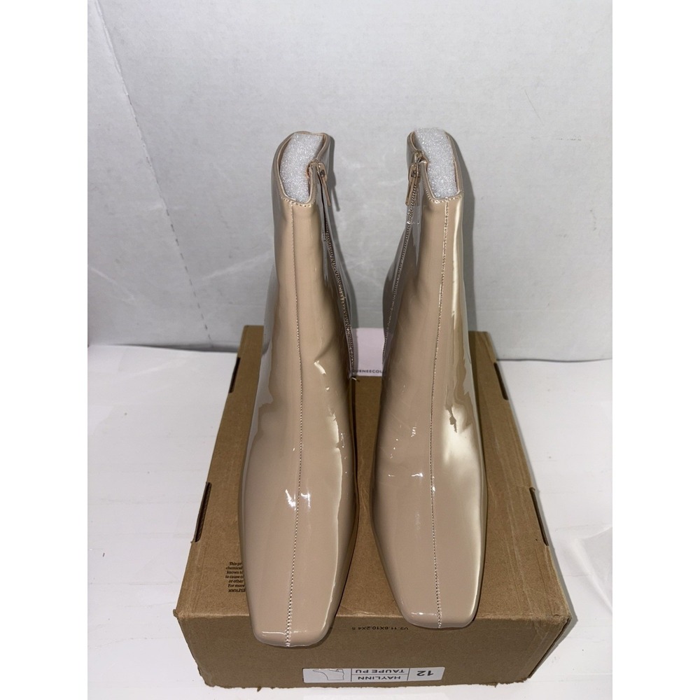 Journee Collection Women's Haylinn Taupe Block Heel Dress Booties Zip Up Sz 12M - Picture 5 of 6